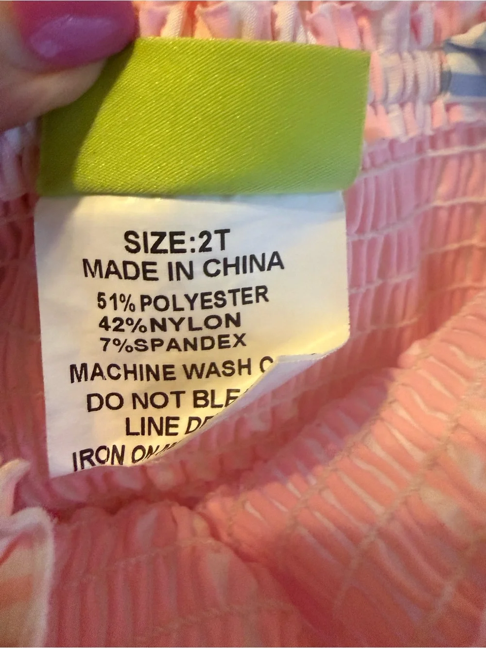 Classical Whimsey Pink & Blue Ruffle Swimsuit - 2T  Like new!